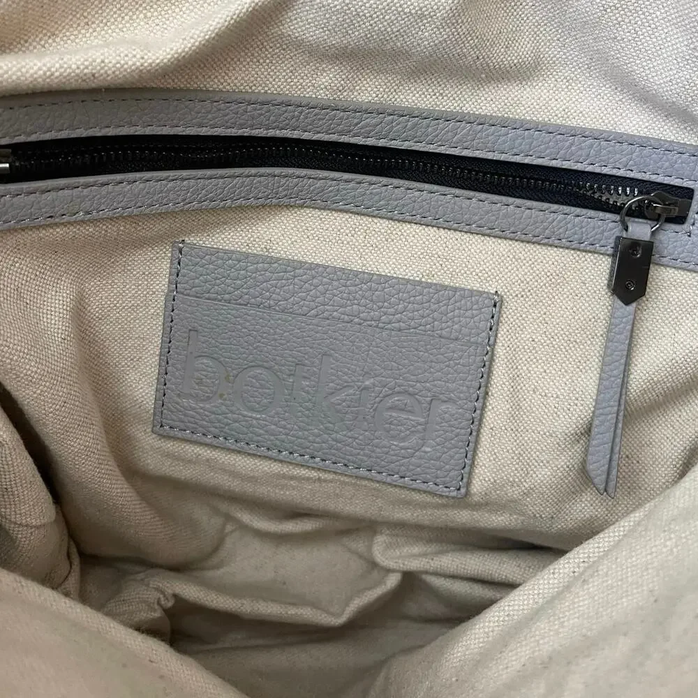 Botkier Trigger Convertible Hobo Purse Handbag Silver Grey Pebbled Leather